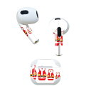 AirPods 第3世代 専用 デザインスキンシール airpods 3 用 エアポッド 3 用 第三世代(2021)対応 2枚入り 各2枚セット イヤホン カバー デコレーション アクセサリー デコシール 010013 クリスマス サンタ キャラクター