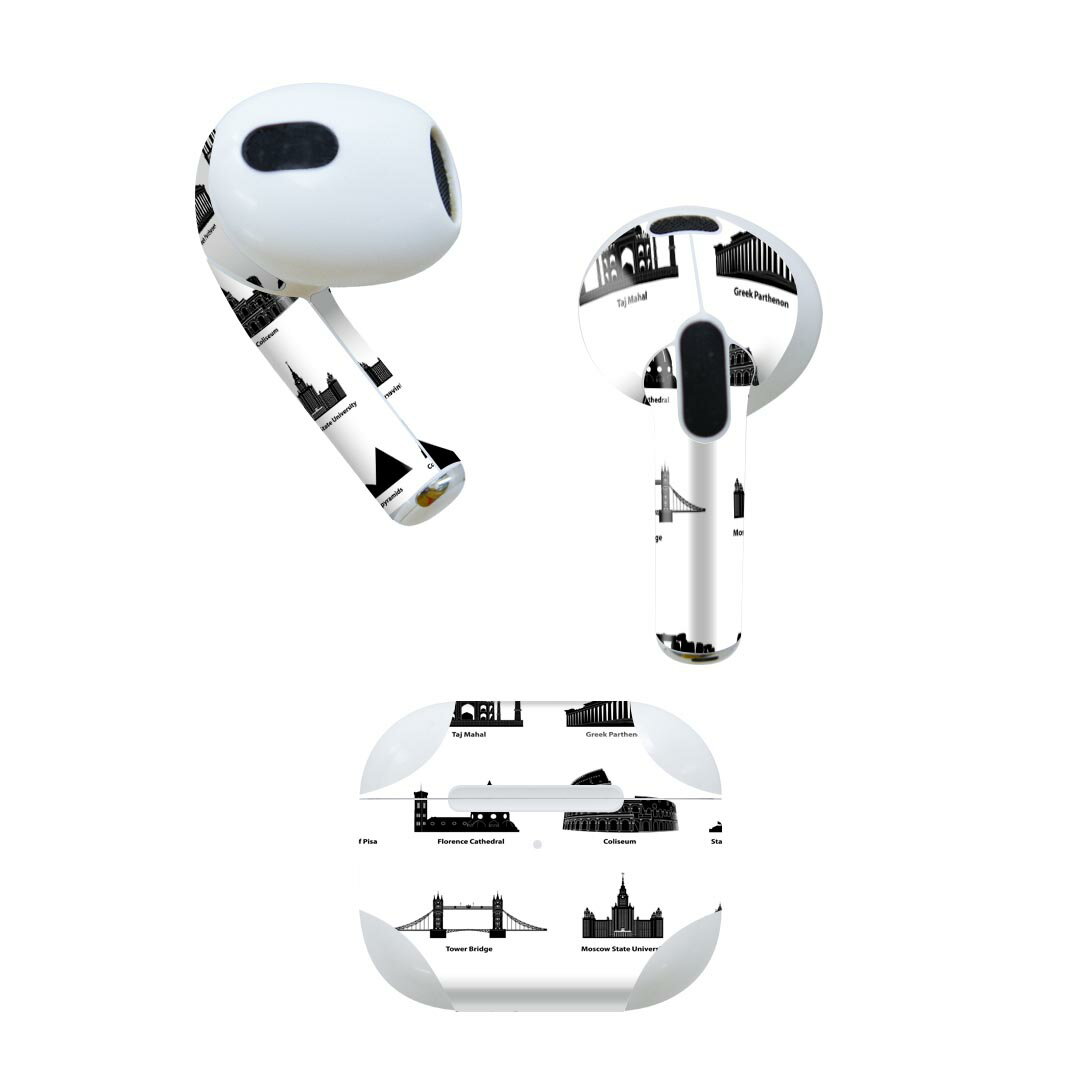 AirPods 第3世代 専用 デザインスキンシール airpods 3 用 エアポッド 3 用 第三世代（2021）対応 2枚..