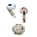 AirPods 第3世代 専用 デザインスキンシール airpods 3 用 エアポッド 3 用 第三世代(2021)対応 2枚入り 各2枚セット イヤホン カバー デコレーション アクセサリー デコシール 010070 クリスマス サンタ 英語