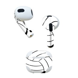 AirPods 第3世代 専用 デザインスキンシール airpods 3 用 エアポッド 3 用 第三世代（2021）対応 2枚入り 各2枚セット イヤホン カバー デコレーション アクセサリー デコシール 010181 スポーツ　バレー　ボール