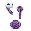AirPods 第3世代 専用 デザインスキンシール airpods 3 用 エアポッド 3 用 第三世代(2021)対応 2枚入り 各2枚セット イヤホン カバー デコレーション アクセサリー デコシール 010322 アジアン 青(2)