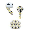 AirPods 第3世代 専用 デザインスキンシール airpods 3 用 エアポッド 3 用 第三世代(2021)対応 2枚入り 各2枚セット イヤホン カバー デコレーション アクセサリー デコシール 010377 アジアン 黄色 黒(2)