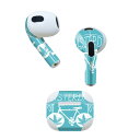 AirPods 第3世代 専用 デザインスキンシール airpods 3 用 エアポッド 3 用 第三世代(2021)対応 2枚入り 各2枚セット イヤホン カバー デコレーション アクセサリー デコシール 010448 乗り物 自転車 青