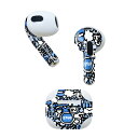 AirPods 第3世代 専用 デザインスキンシール airpods 3 用 エアポッド 3 用 第三世代(2021)対応 2枚入り 各2枚セット イヤホン カバー デコレーション アクセサリー デコシール 010815 道路 標識 青