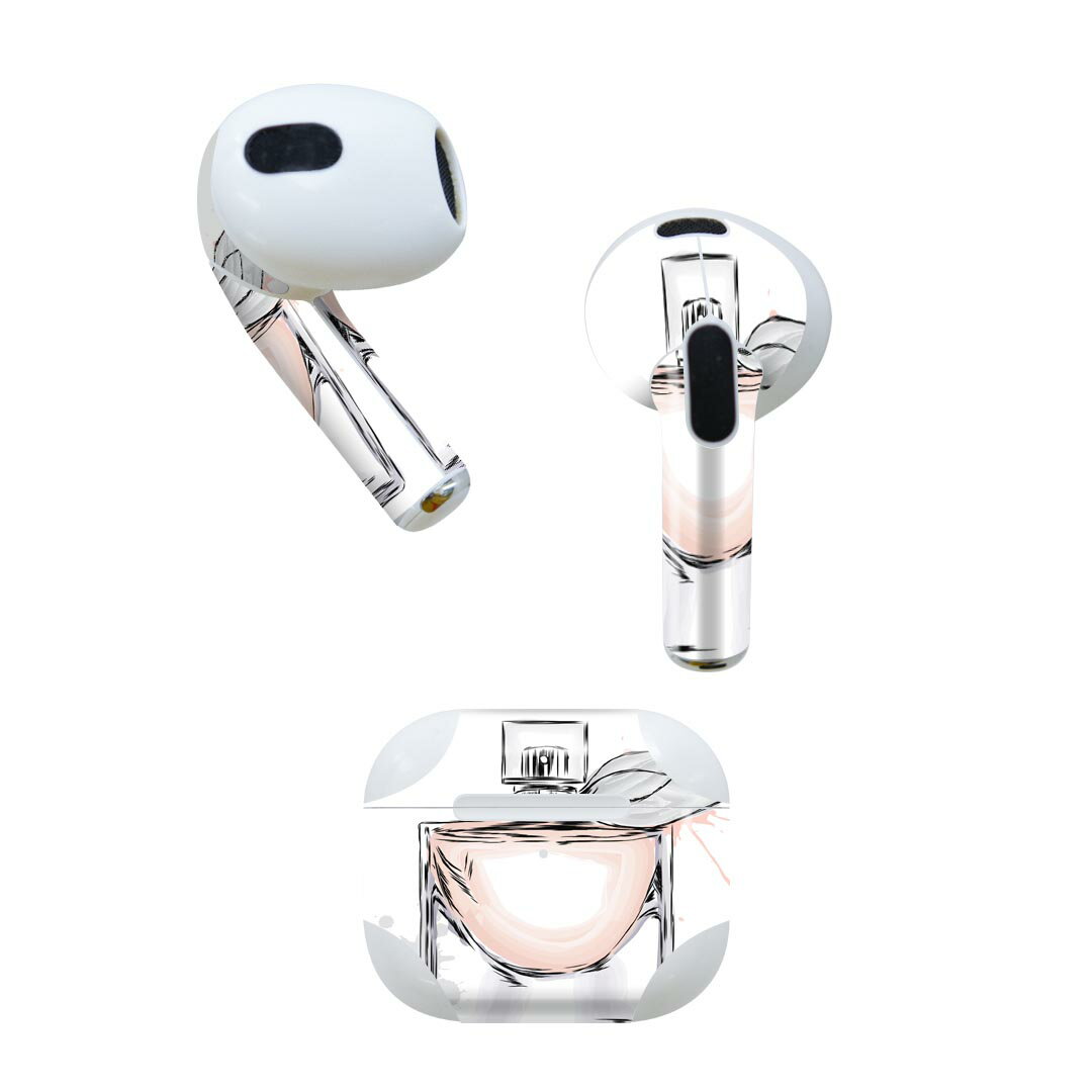 AirPods 第3世代 専用 デザインスキンシール airpods 3 用 エアポッド 3 用 第三世代(2021)対応 2枚入り 各2枚セット イヤホン カバー デコレーション アクセサリー デコシール 010918 香水 おしゃれ フレグランス