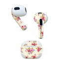AirPods 第3世代 専用 デザインスキンシール airpods 3 用 エアポッド 3 用 第三世代(2021)対応 2枚入り 各2枚セット イヤホン カバー デコレーション アクセサリー デコシール 011054 花 ピンク(2)