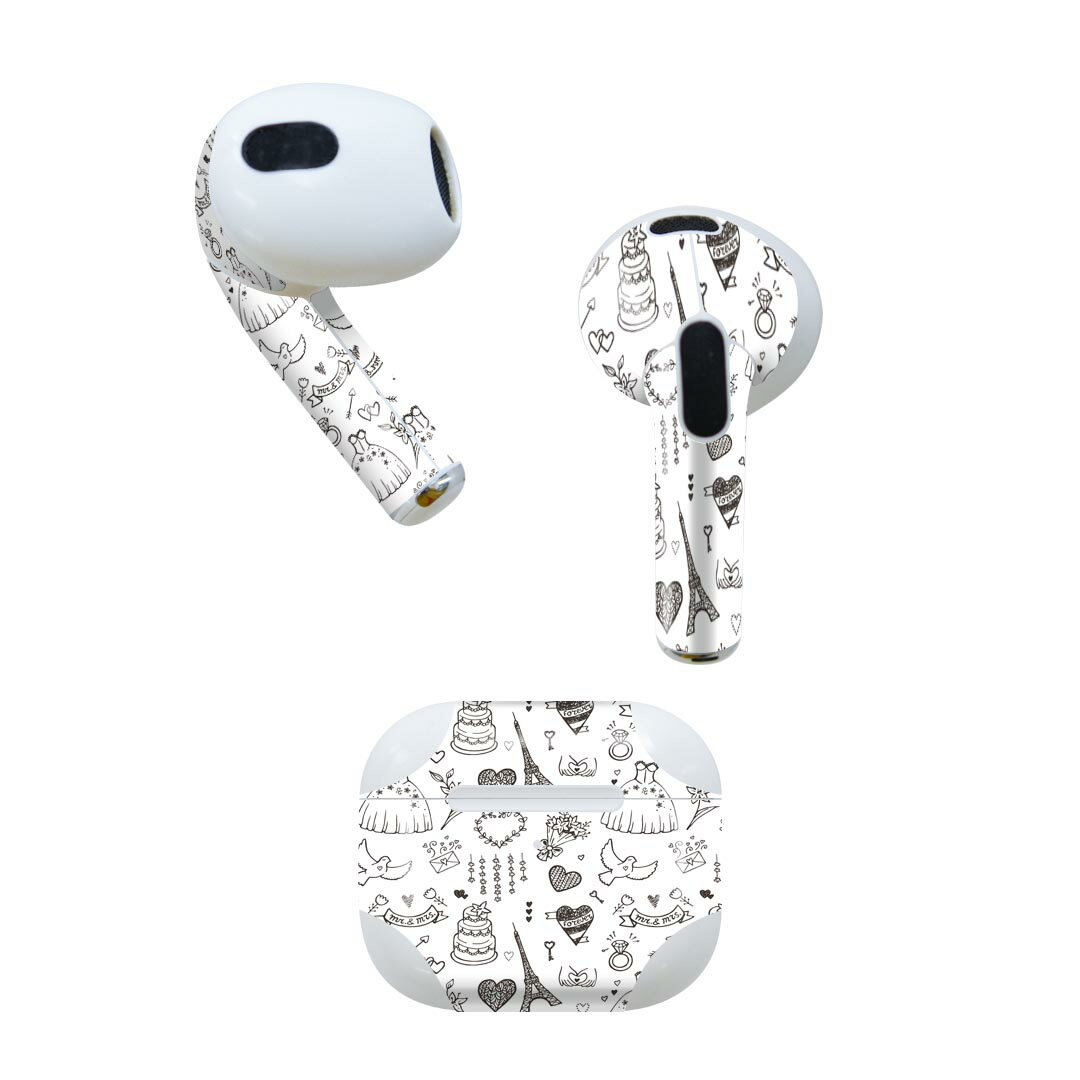 AirPods 第3世代 専用 デザインスキンシール airpods 3 用 エアポッド 3 用 第三世代（2021）対応 2枚..