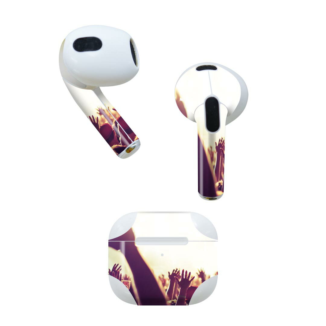 AirPods 第3世代 専用 デザインスキンシール airpods 3 用 エアポッド 3 用 第三世代(2021)対応 2枚入り 各2枚セット イヤホン カバー デコレーション アクセサリー デコシール 011442 フェス 音楽 ミュージック