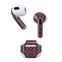 AirPods 第3世代 専用 デザインスキンシール airpods 3 用 エアポッド 3 用 第三世代(2021)対応 2枚入り 各2枚セット イヤホン カバー デコレーション アクセサリー デコシール 011840 模様 オレンジ 和柄