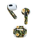 AirPods 第3世代 専用 デザインスキンシール airpods 3 用 エアポッド 3 用 第三世代(2021)対応 2枚入り 各2枚セット イヤホン カバー デコレーション アクセサリー デコシール 012092 ひまわり 花 黒