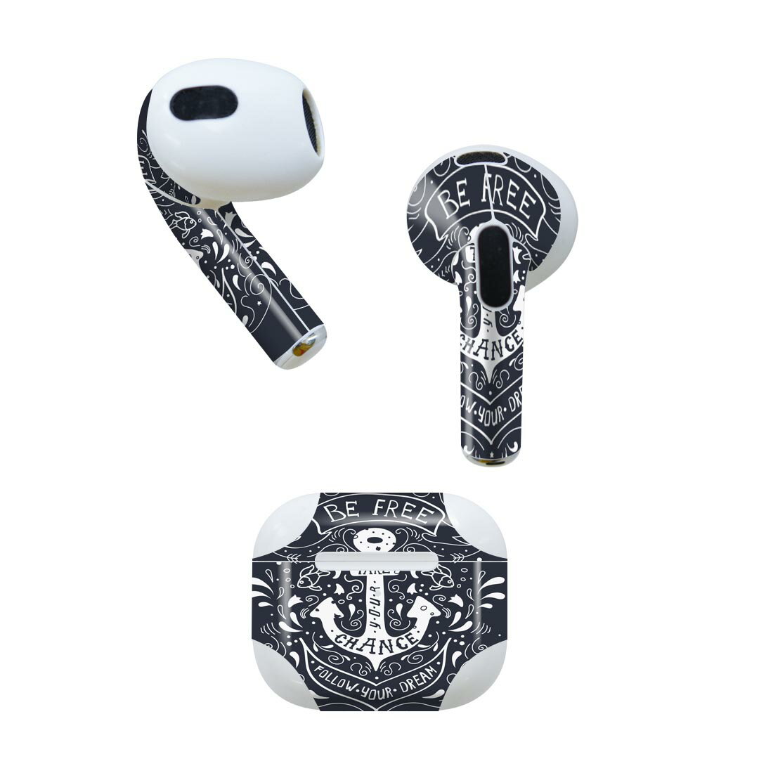 AirPods 第3世代 専用 デザインスキンシール airpods 3 用 エアポッド 3 用 第三世代（2021）対応 2枚..