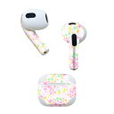 AirPods 第3世代 専用 デザインスキンシール airpods 3 用 エアポッド 3 用 第三世代（2021）対応 2枚入り 各2枚セット イヤホン カバー デコレーション アクセサリー デコシール 012316 花柄　からいい　ピンク