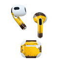 AirPods 第3世代 専用 デザインスキンシール airpods 3 用 エアポッド 3 用 第三世代(2021)対応 2枚入り 各2枚セット イヤホン カバー デコレーション アクセサリー デコシール 012343 ハロウィン オレンジ おばけ(2)