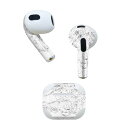 AirPods 第3世代 専用 デザインスキンシール airpods 3 用 エアポッド 3 用 第三世代(2021)対応 2枚入り 各2枚セット イヤホン カバー デコレーション アクセサリー デコシール 012818 大理石 グレー モノトーン(2)