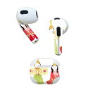 AirPods 第3世代 専用 デザインスキンシール airpods 3 用 エアポッド 3 用 第三世代(2021)対応 2枚入り 各2枚セット イヤホン カバー デコレーション アクセサリー デコシール 012857 ひな祭り 和 節句