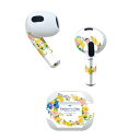 AirPods 第3世代 専用 デザインスキンシール airpods 3 用 エアポッド 3 用 第三世代(2021)対応 2枚入り 各2枚セット イヤホン カバー デコレーション アクセサリー デコシール 012973 父の日 花 黄色