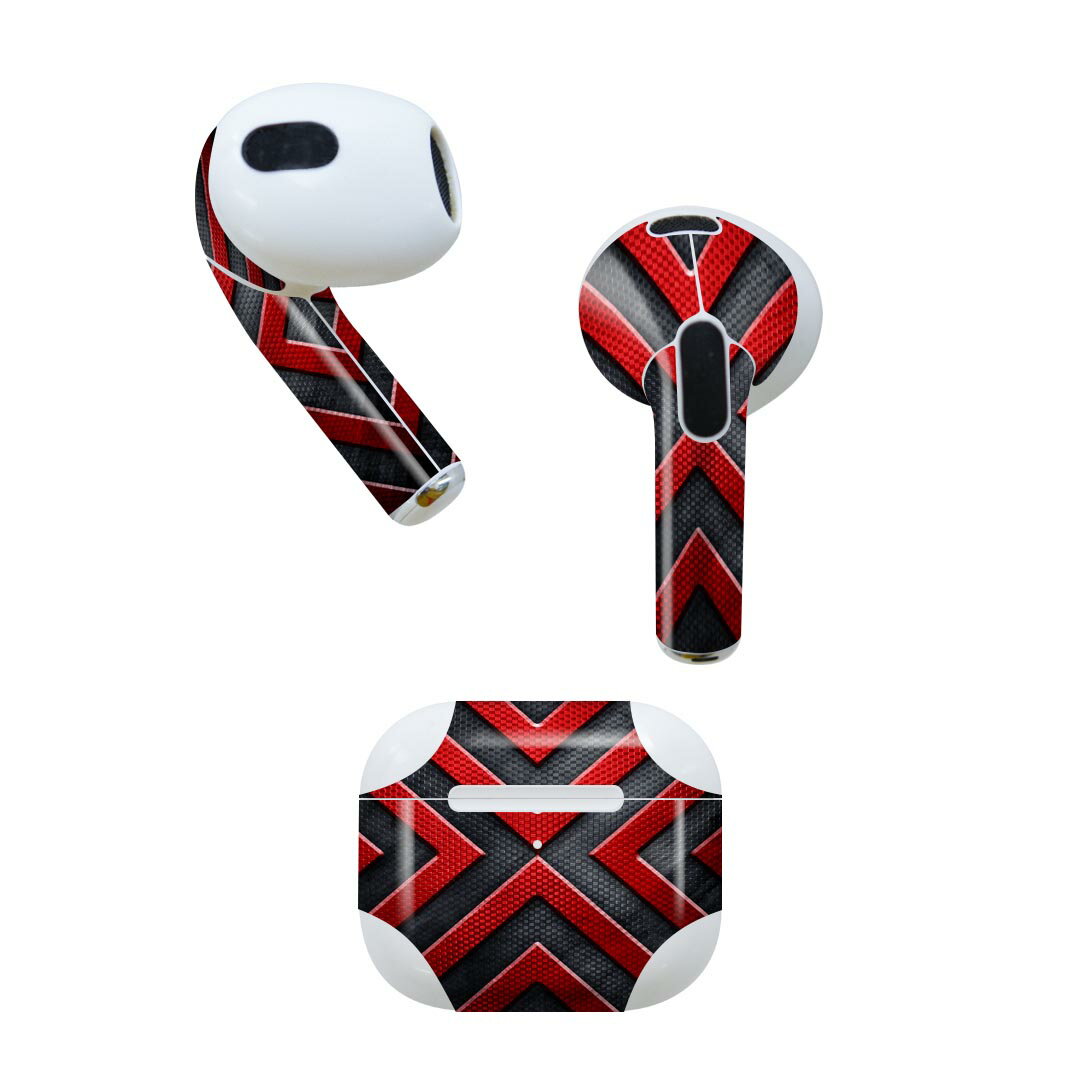 AirPods 第3世代 専用 デザインスキンシール airpods 3 用 エアポッド 3 用 第三世代(2021)対応 2枚入り 各2枚セット イヤホン カバー デコレーション アクセサリー デコシール 013285 かっこいい 黒 バツ