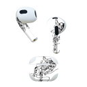 AirPods 第3世代 専用 デザインスキンシール airpods 3 用 エアポッド 3 用 第三世代(2021)対応 2枚入り 各2枚セット イヤホン カバー デコレーション アクセサリー デコシール 013333 宇宙 宇宙服 モノトーン