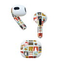 AirPods 第3世代 専用 デザインスキンシール airpods 3 用 エアポッド 3 用 第三世代(2021)対応 2枚入り 各2枚セット イヤホン カバー デコレーション アクセサリー デコシール 013402 雪だるま サンタ クリスマス