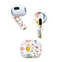 AirPods 第3世代 専用 デザインスキンシール airpods 3 用 エアポッド 3 用 第三世代(2021)対応 2枚入り 各2枚セット イヤホン カバー デコレーション アクセサリー デコシール 013447 動物 鳥 猫
