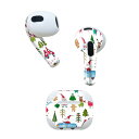 AirPods 第3世代 専用 デザインスキンシール airpods 3 用 エアポッド 3 用 第三世代(2021)対応 2枚入り 各2枚セット イヤホン カバー デコレーション アクセサリー デコシール 013569 クリスマス サンタ