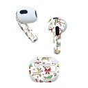 AirPods 第3世代 専用 デザインスキンシール airpods 3 用 エアポッド 3 用 第三世代(2021)対応 2枚入り 各2枚セット イヤホン カバー デコレーション アクセサリー デコシール 013795 クリスマス サンタ トナカイ