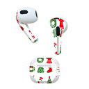 AirPods 第3世代 専用 デザインスキンシール airpods 3 用 エアポッド 3 用 第三世代(2021)対応 2枚入り 各2枚セット イヤホン カバー デコレーション アクセサリー デコシール 013797 クリスマス サンタ トナカイ