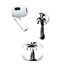 AirPods 第3世代 専用 デザインスキンシール airpods 3 用 エアポッド 3 用 第三世代(2021)対応 2枚入り 各2枚セット イヤホン カバー デコレーション アクセサリー デコシール 013887 ヤシの木 サーフィン 海(2)