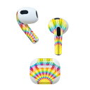 AirPods 第3世代 専用 デザインスキンシール airpods 3 用 エアポッド 3 用 第三世代(2021)対応 2枚入り 各2枚セット イヤホン カバー デコレーション アクセサリー デコシール 013897 虹色 レインボー