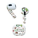 AirPods 第3世代 専用 デザインスキンシール airpods 3 用 エアポッド 3 用 第三世代(2021)対応 2枚入り 各2枚セット イヤホン カバー デコレーション アクセサリー デコシール 013927 クリスマス サンタ トナカイ