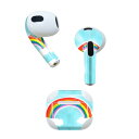 AirPods 第3世代 専用 デザインスキンシール airpods 3 用 エアポッド 3 用 第三世代(2021)対応 2枚入り 各2枚セット イヤホン カバー デコレーション アクセサリー デコシール 014031 虹 レインボー 空