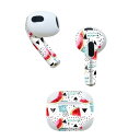 AirPods 第3世代 専用 デザインスキンシール airpods 3 用 エアポッド 3 用 第三世代(2021)対応 2枚入り 各2枚セット イヤホン カバー デコレーション アクセサリー デコシール 014052 スイカ 模様 トロピカル