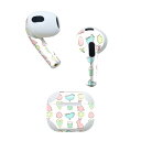 AirPods 第3世代 専用 デザインスキンシール airpods 3 用 エアポッド 3 用 第三世代(2021)対応 2枚入り 各2枚セット イヤホン カバー デコレーション アクセサリー デコシール 014080 うさぎ 鳥 ハート