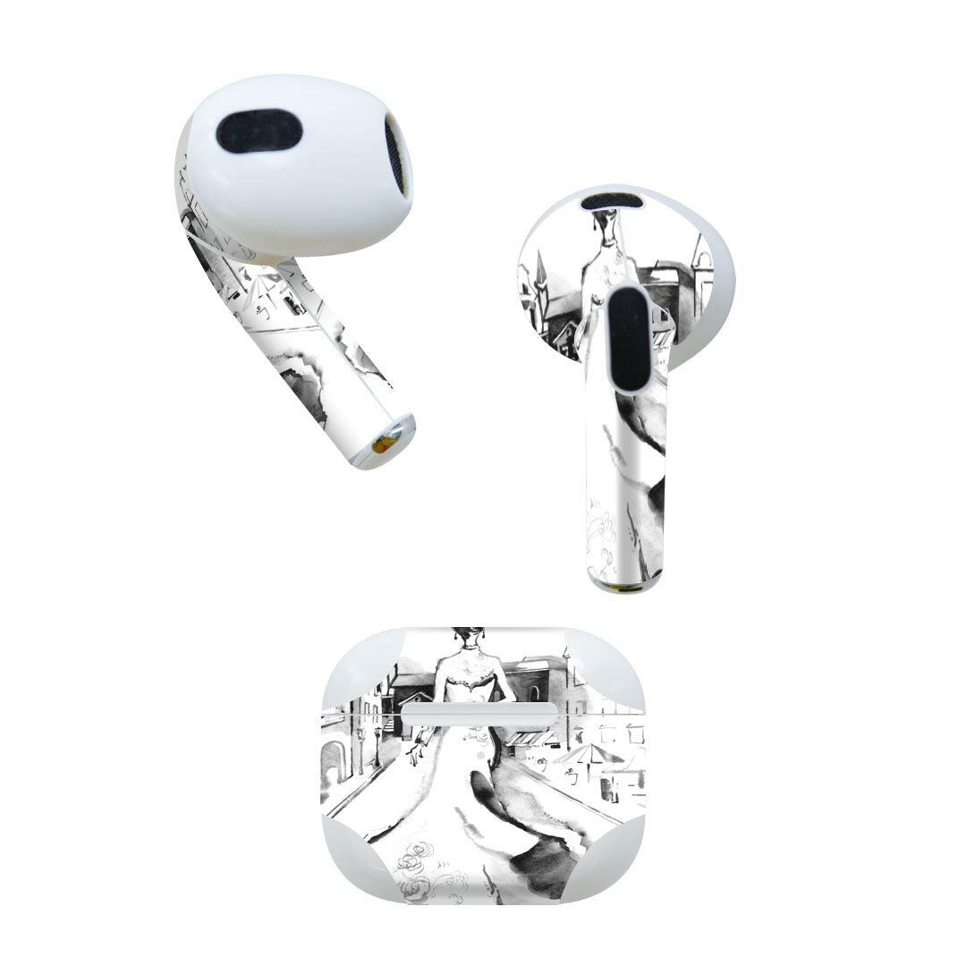 AirPods 第3世代 専用 デザインスキンシール airpods 3 用 エアポッド 3 用 第三世代（2021）対応 2枚..