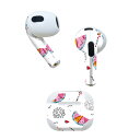 AirPods 第3世代 専用 デザインスキンシール airpods 3 用 エアポッド 3 用 第三世代(2021)対応 2枚入り 各2枚セット イヤホン カバー デコレーション アクセサリー デコシール 014344 ヤシの木 スイカ トロピカル