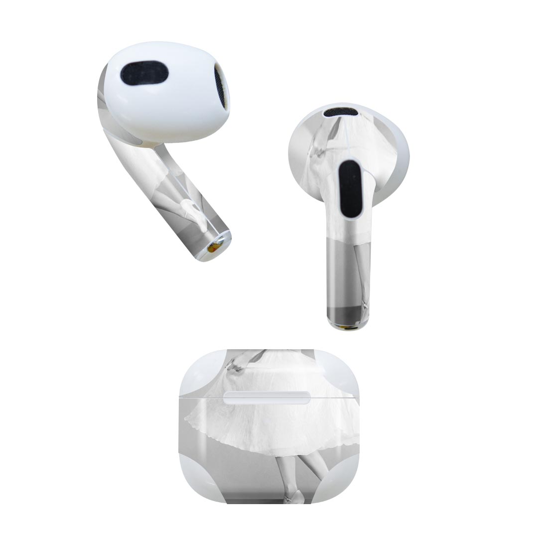 楽天スマコレAirPods 第3世代 専用 デザインスキンシール airpods 3 用 エアポッド 3 用 第三世代（2021）対応 2枚入り 各2枚セット イヤホン カバー デコレーション アクセサリー デコシール 014527 ドレス　靴　モノクロ