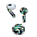 AirPods 第3世代 専用 デザインスキンシール airpods 3 用 エアポッド 3 用 第三世代(2021)対応 2枚入り 各2枚セット イヤホン カバー デコレーション アクセサリー デコシール 014562 模様 緑(2)