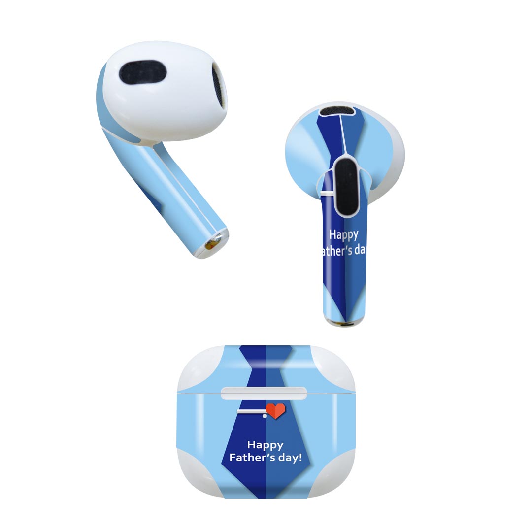 AirPods 第3世代 専用 デザインスキンシール airpods 3 用 エアポッド 3 用 第三世代（2021）対応 2枚入り 各2枚セット イヤホン カバー デコレーション アクセサリー デコシール 014617 父の日 ネクタイ