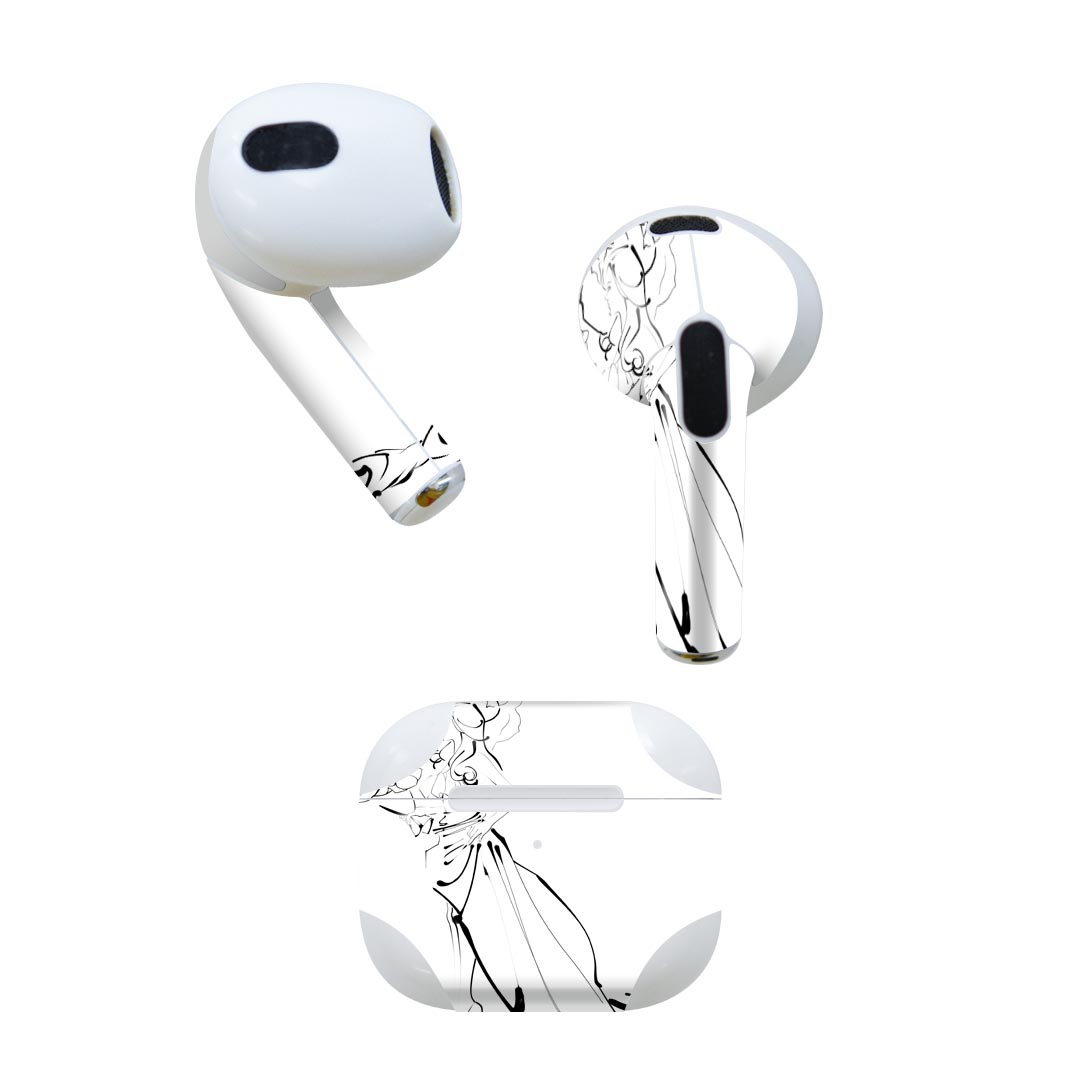 AirPods 第3世代 専用 デザインスキンシール airpods 3 用 エアポッド 3 用 第三世代（2021）対応 2枚..