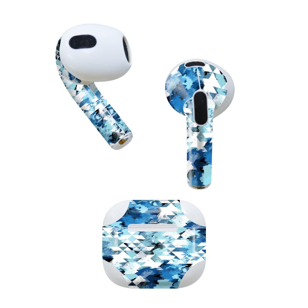 AirPods 第3世代 専用 デザインスキンシール airpods 3 用 エアポッド 3 用 第三世代（2021）対応 2枚入り 各2枚セット イヤホン カバー デコレーション アクセサリー デコシール 014857 カモフラージュ　迷彩