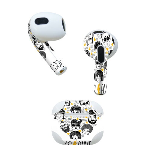 AirPods 第3世代 専用 デザインスキンシール airpods 3 用 エアポッド 3 用 第三世代(2021)対応 2枚入り 各2枚セット イヤホン カバー デコレーション アクセサリー デコシール 014951 イラスト 人 顔 AirPods 第3世代 専用 デザインスキンシール airpods 3 用 エアポッド 3 用 第三世代(2021)対応 2枚入り 各2枚セット イヤホン カバー デコレーション アクセサリー デコシール 014951 イラスト 人 顔