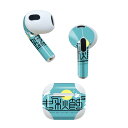 AirPods 第3世代 専用 デザインスキンシール airpods 3 用 エアポッド 3 用 第三世代(2021)対応 2枚入り 各2枚セット イヤホン カバー デコレーション アクセサリー デコシール 014996 秋 味覚 果物 月 うさぎ