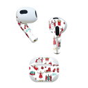 AirPods 第3世代 専用 デザインスキンシール airpods 3 用 エアポッド 3 用 第三世代(2021)対応 2枚入り 各2枚セット イヤホン カバー デコレーション アクセサリー デコシール 015488 クリスマス サンタクロース