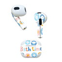 AirPods 第3世代 専用 デザインスキンシール airpods 3 用 エアポッド 3 用 第三世代(2021)対応 2枚入り 各2枚セット イヤホン カバー デコレーション アクセサリー デコシール 015584 お風呂 うさぎ 雲