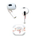 AirPods 第3世代 専用 デザインスキンシール airpods 3 用 エアポッド 3 用 第三世代(2021)対応 2枚入り 各2枚セット イヤホン カバー デコレーション アクセサリー デコシール 015770 音楽 木 カラフル(2)