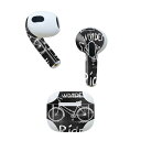 AirPods 第3世代 専用 デザインスキンシール airpods 3 用 エアポッド 3 用 第三世代(2021)対応 2枚入り 各2枚セット イヤホン カバー デコレーション アクセサリー デコシール 016137 自転車 モノクロ