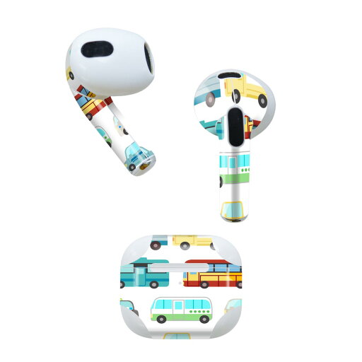 AirPods 第3世代 専用 デザインスキンシール airpods 3 用 エアポッド 3 用 第三世代(2021)対応 2枚入り 各2枚セット イヤホン カバー デコレーション アクセサリー デコシール 016191 バス トラック 乗り物 車 AirPods 第3世代 専用 デザインスキンシール airpods 3 用 エアポッド 3 用 第三世代(2021)対応 2枚入り 各2枚セット イヤホン カバー デコレーション アクセサリー デコシール 016191 バス トラック 乗り物 車