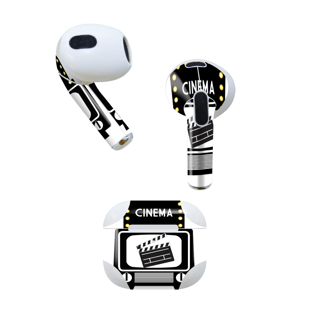 AirPods 第3世代 専用 デザインスキンシール airpods 3 用 エアポッド 3 用 第三世代(2021)対応 2枚入り 各2枚セット イヤホン カバー デコレーション アクセサリー デコシール 016215 映画