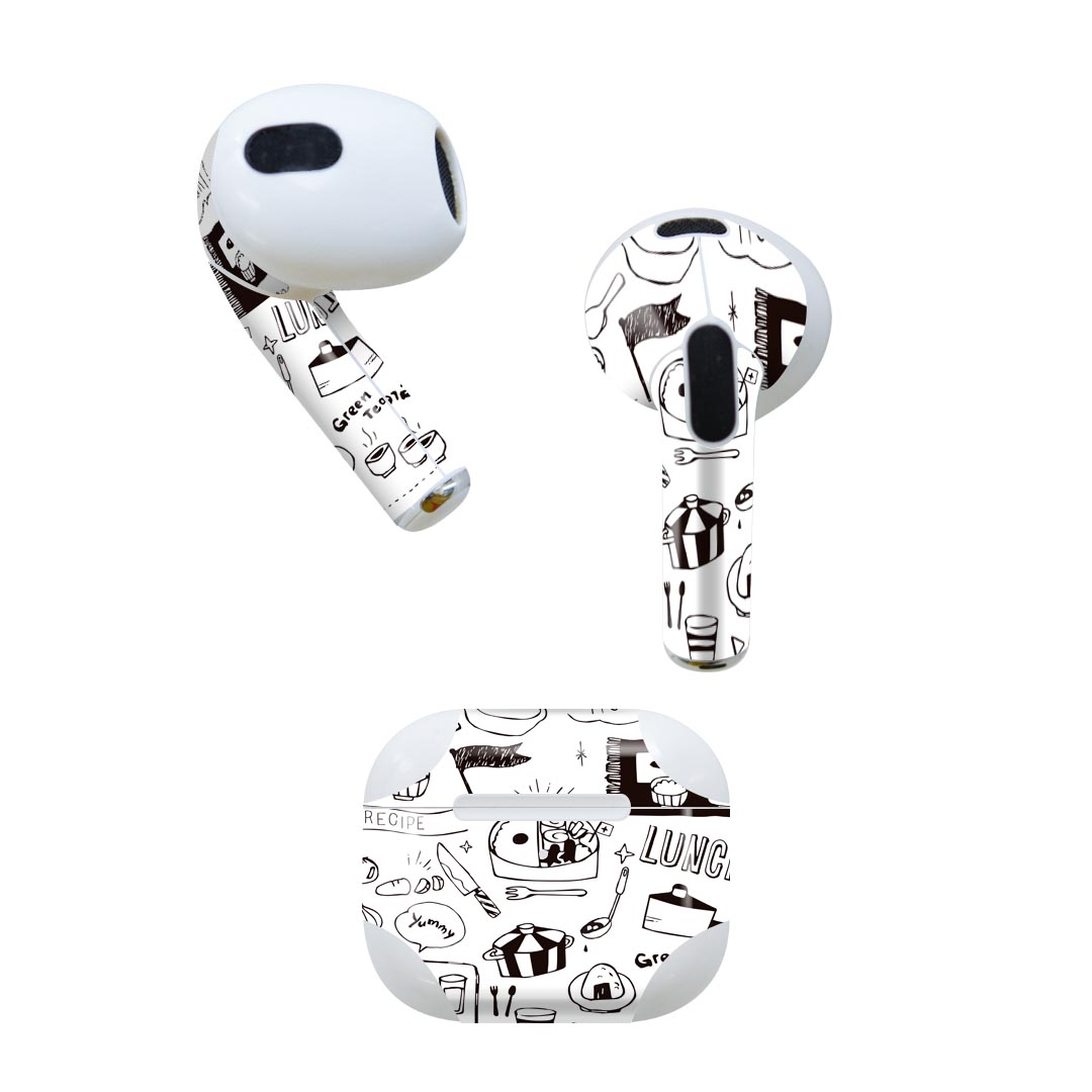 AirPods 第3世代 専用 デザインスキンシール airpods 3 用 エアポッド 3 用 第三世代（2021）対応 2枚..
