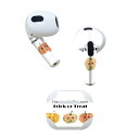 AirPods 第3世代 専用 デザインスキンシール airpods 3 用 エアポッド 3 用 第三世代(2021)対応 2枚入り 各2枚セット イヤホン カバー デコレーション アクセサリー デコシール 017505 ハロウィン かわいい かぼちゃ パンプキン 英字(2)